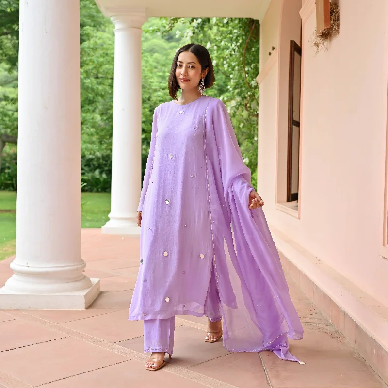 Regal Lilac Georgette Suit Set