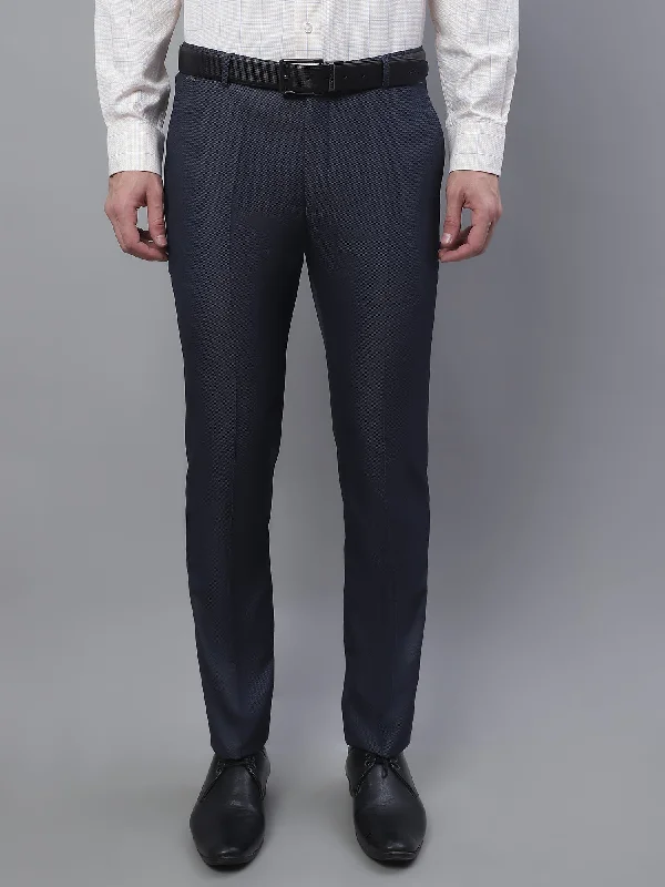 Men's Formal Flat front Blue  Trousers