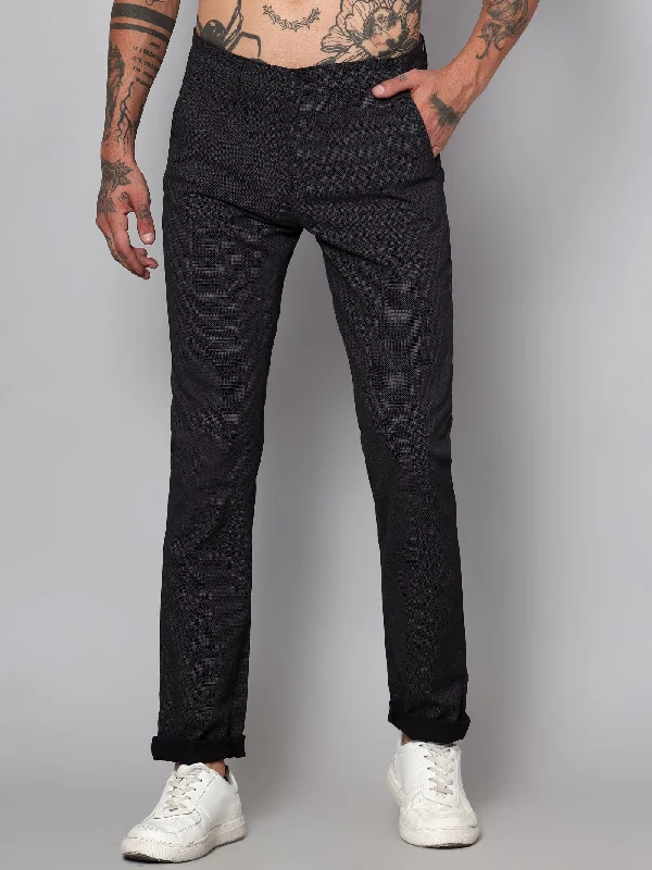 Men's Formal Flat front Black  Trousers