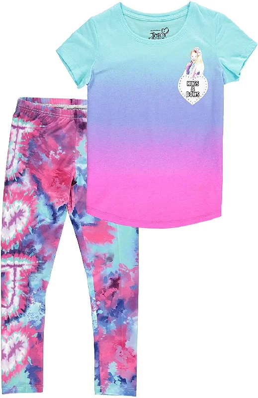 JoJo Siwa Girls' Tie Dye Short Sleeve T-Shirt and Leggings Set