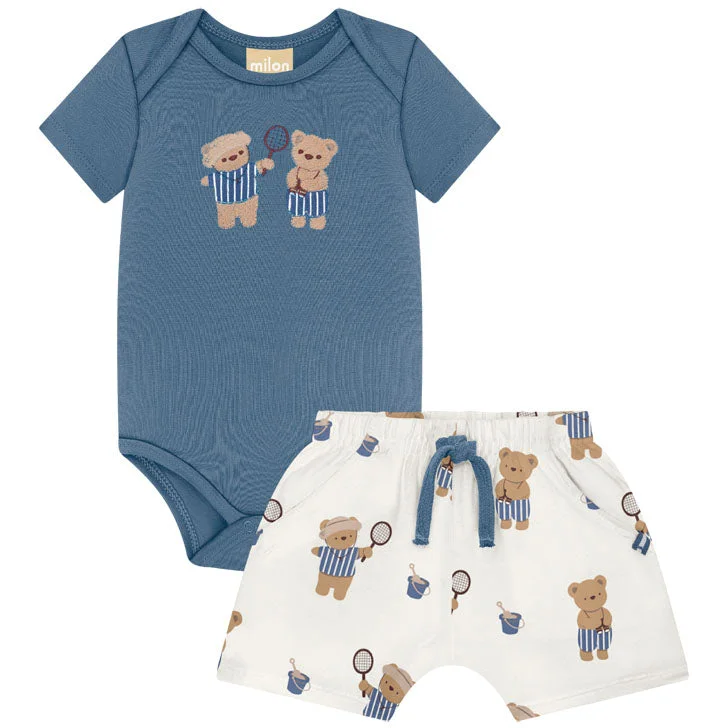 2 Piece Bear S/S Bodysuit & Shorts