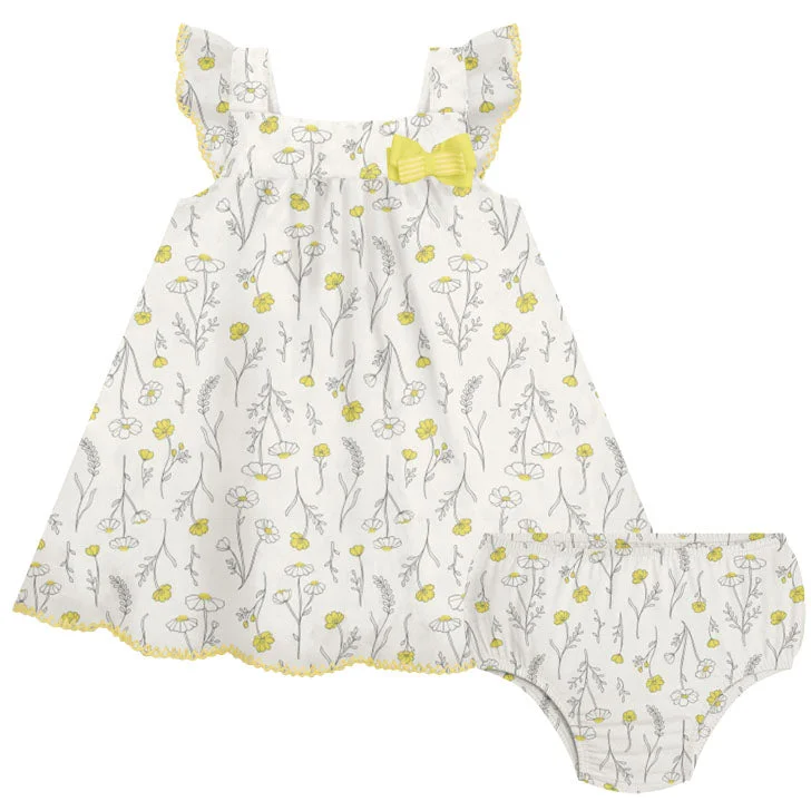 2 Piece Girls Daisy Dress & Diaper Cover