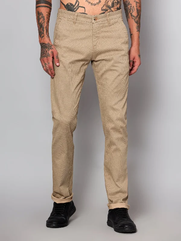 Men's Casual Flat front Khaki  Trousers