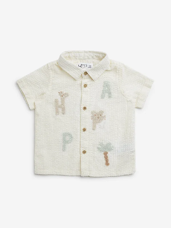 HOP Baby Off-White Seersucker Cotton Shirt