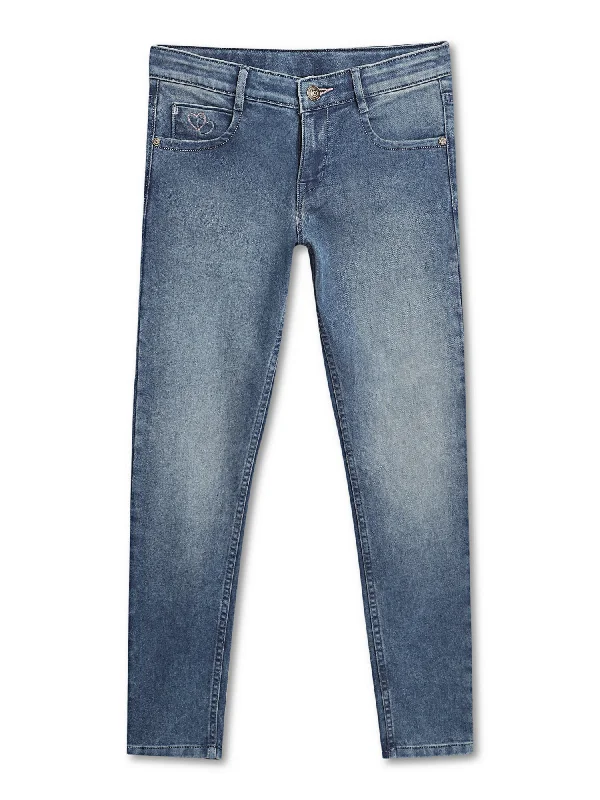 Girls Stretchable Blue Jeans