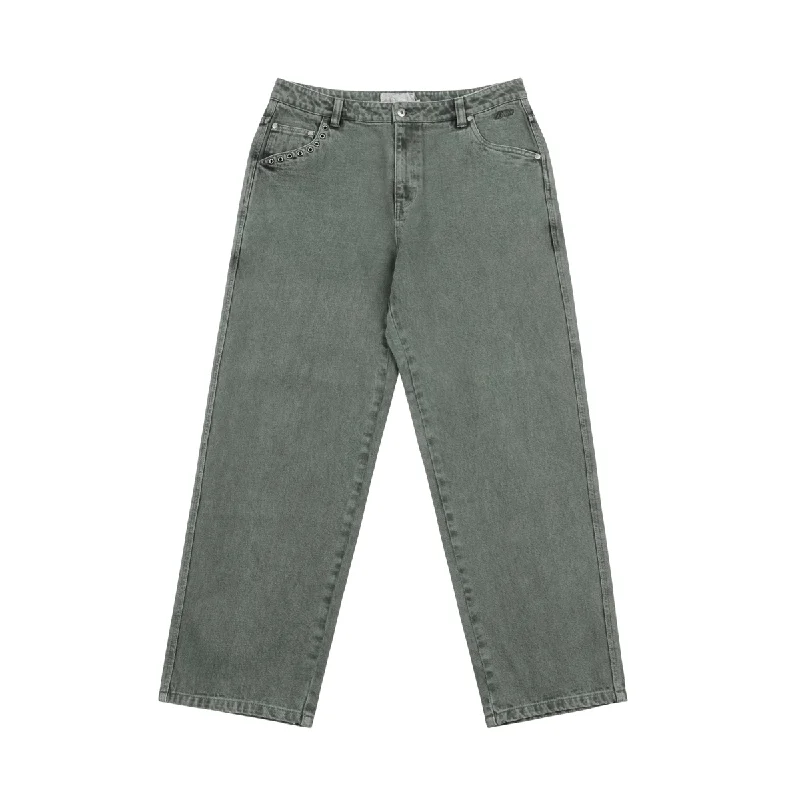 Dime Classic Relaxed Denim Jeans - Faded Green