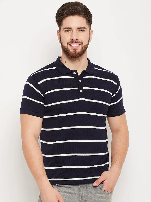 Men Navy Polo T-Shirt