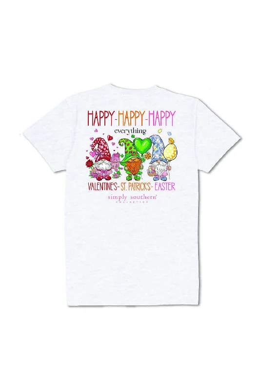 Simply Southern Youth Happy Everything T-Shirt for Girls in Ash Gray | YTH-SS-HAPPY-ASHGRY