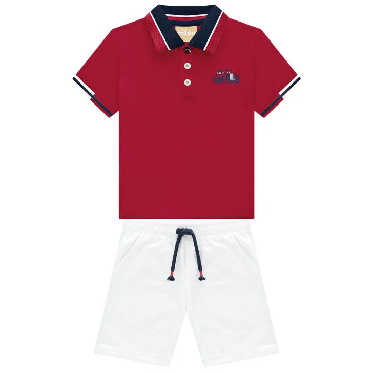 2 Piece Boys Car Shirt & Shorts