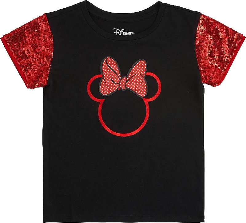 Minnie Mouse Girls' Sequin Short Sleeve T-Shirt - Disney - Girls Sizes 4-16