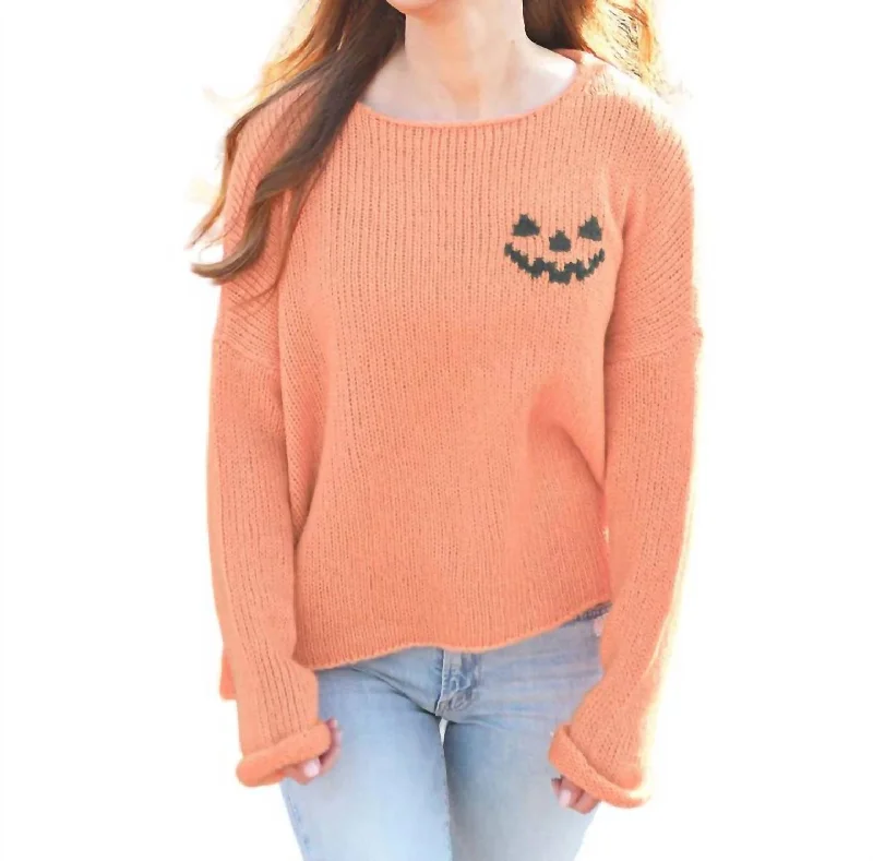 Mini Jack O' Lantern Sweater In Carrot/bracken