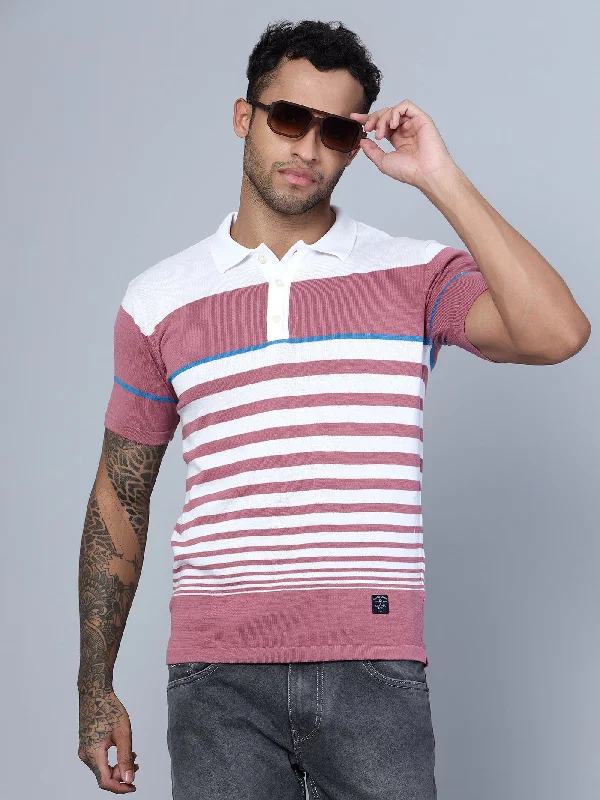 Men Polo Neck White T-Shirt