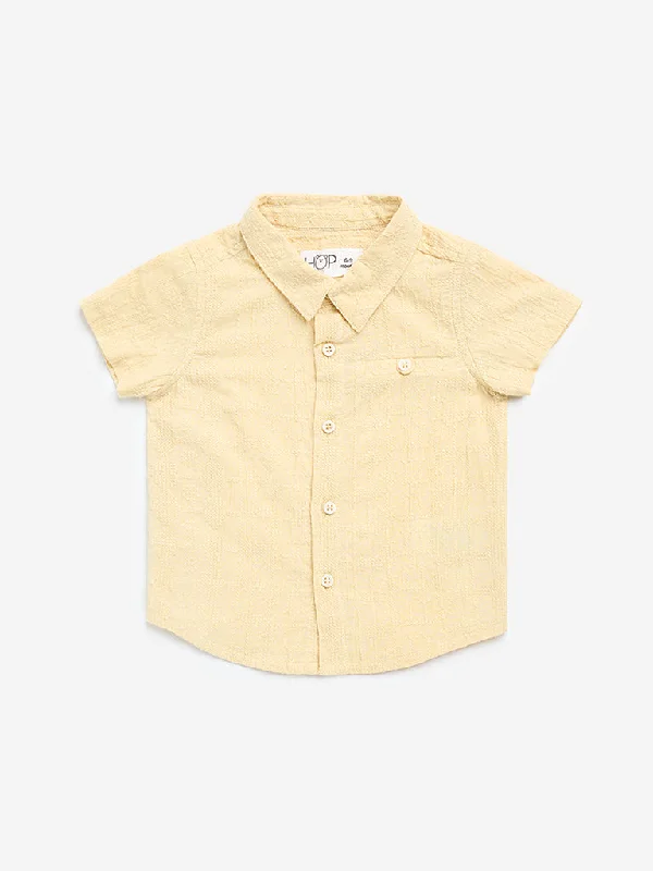 HOP Baby Yellow Embroidered Cotton Shirt