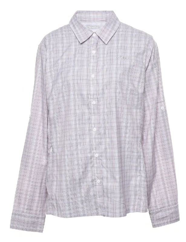 Columbia White & Lilac Checked Shirt - XL