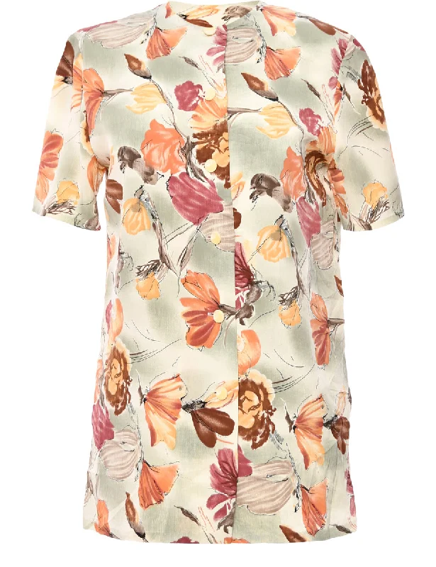 Floral Multi-Colour Blouse - M