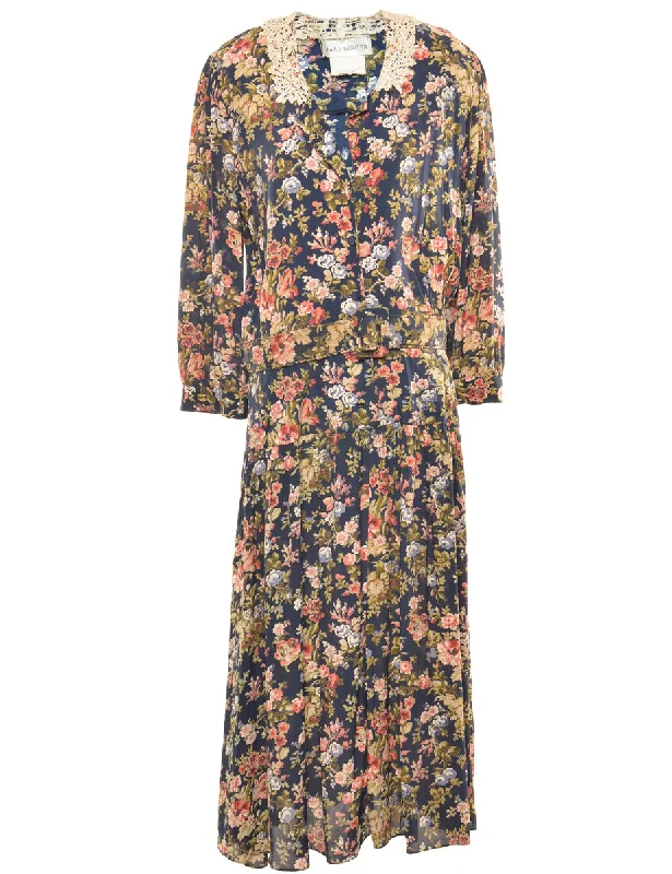 Floral Print Maxi Dress - XL