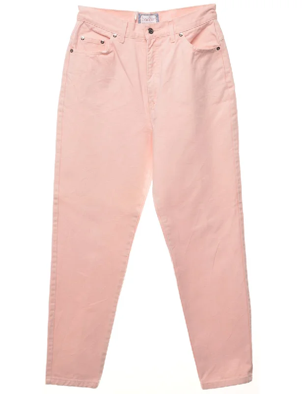 High Waist Pastel Pink Tapered Jeans - W28 L28