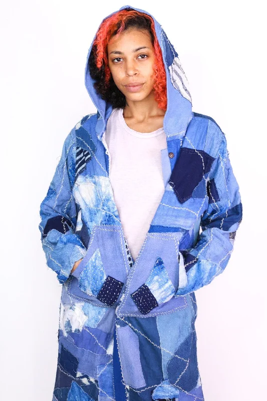 INDIGO PATCHWORK HOODIE JACKET NGOZI