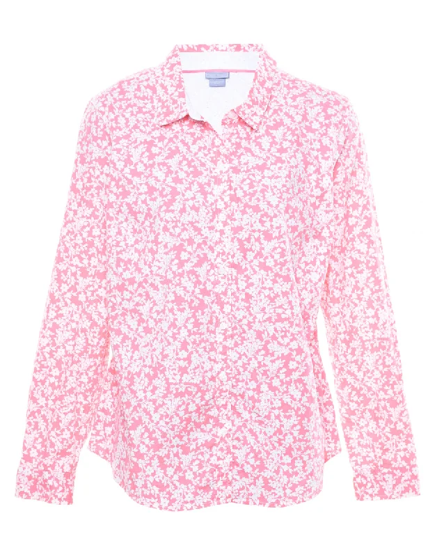 Laura Scott Pink & White Floral Shirt - XL