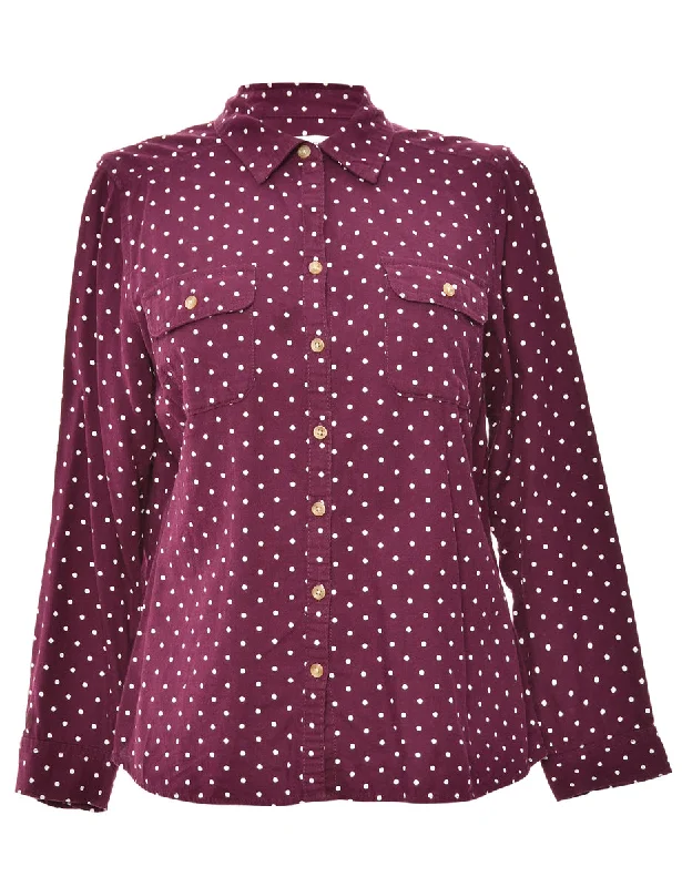 Polka Dots Croft & Barrow Shirt - L