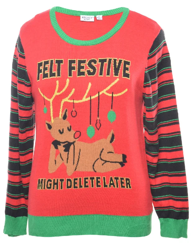 Reindeer Christmas Jumper - M