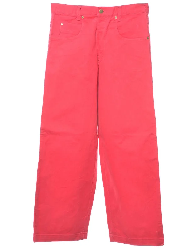 Wide Leg Hot Pink Jeans - W32 L31