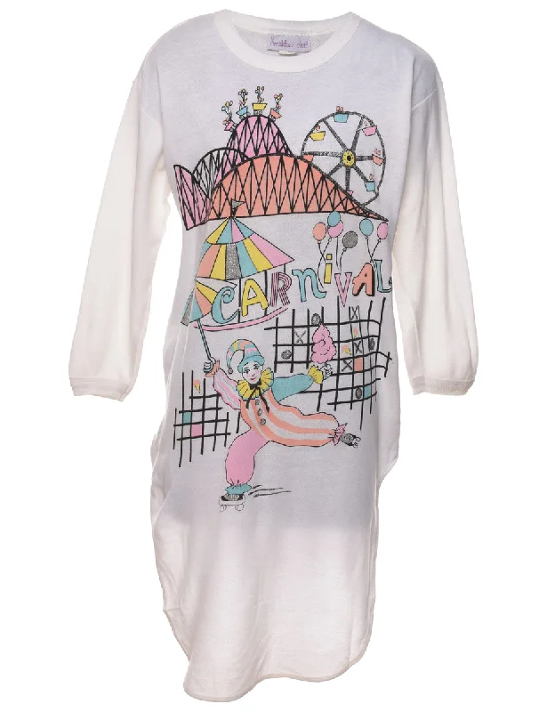 Carnival Printed Multi-Colour 1980s Sweatshirt - M