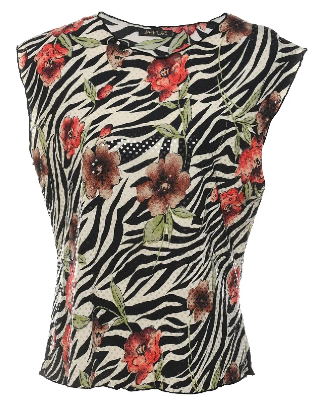 Floral Evening Top - M