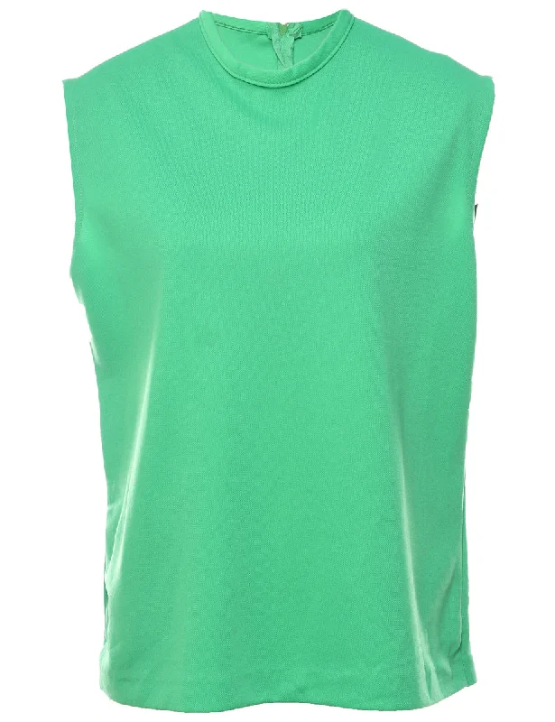 Sleeveless Green Top - L