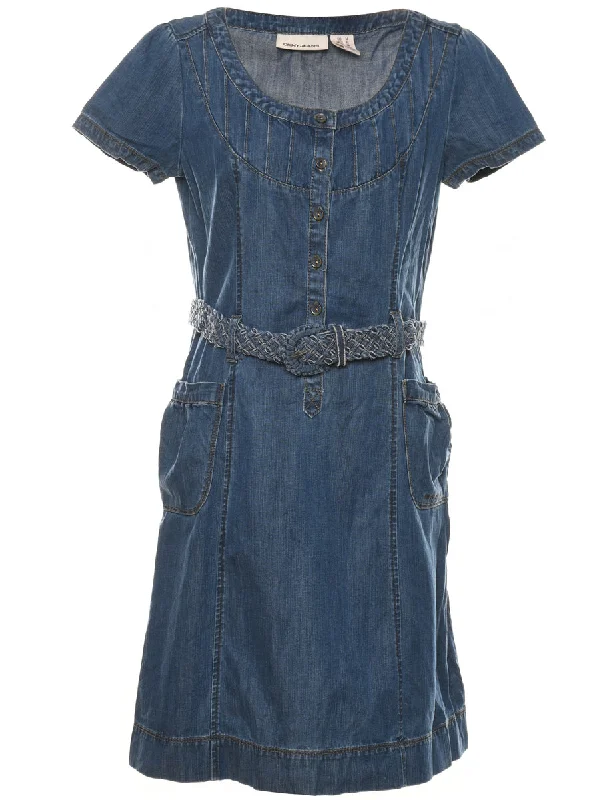 Stone Wash Denim Dress - M