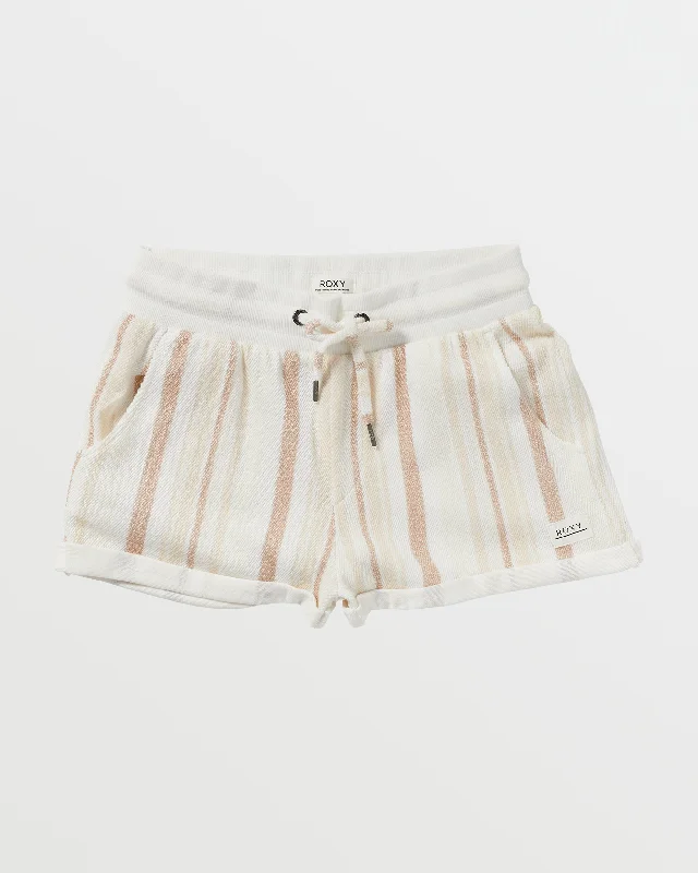 Waves And Rays Fleece Bottoms - Tapioca Tulum Stripe