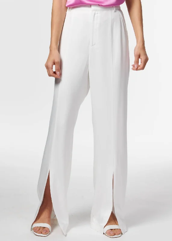 Amelie Twill Pant In White