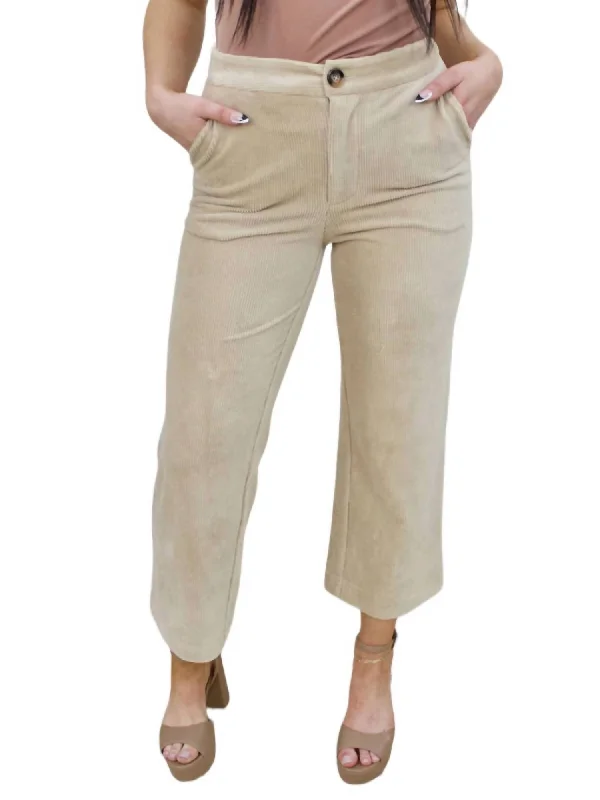 Bruna Corduroy Pant In Beige