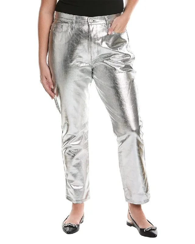 FRAME Denim Plus Le Sylvie Silver Chrome Slender Straight Jean