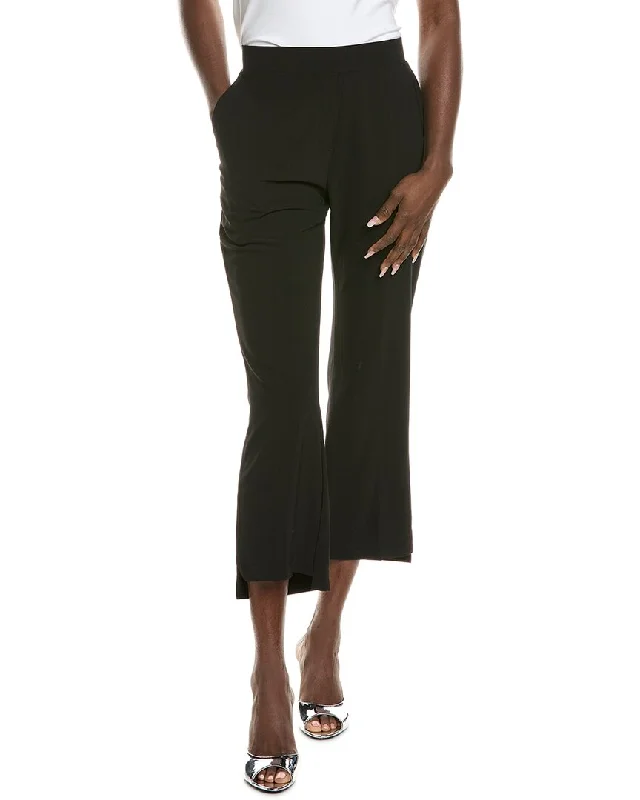 Gracia Solid Flare Leg Elastic Waist Pant