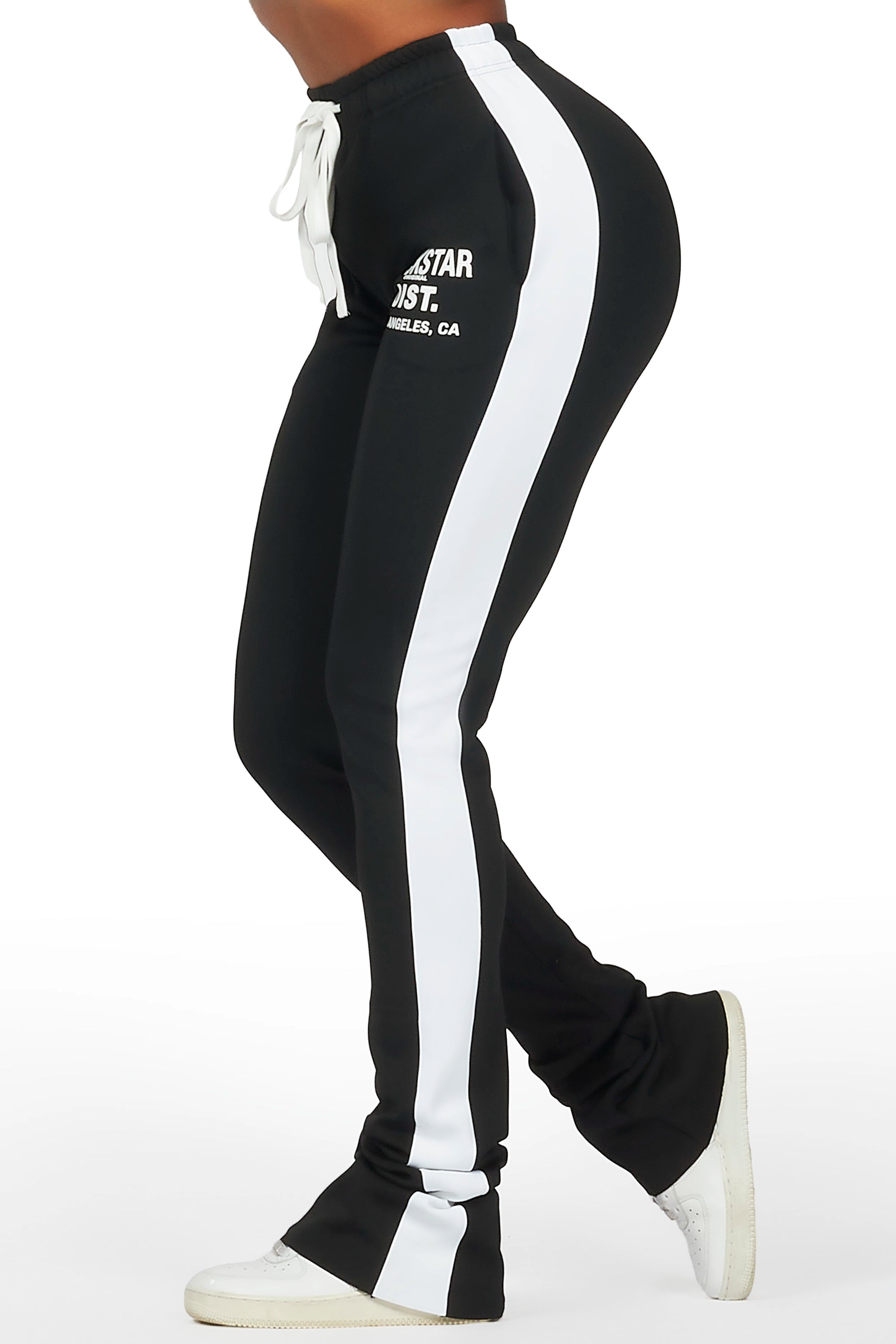 Savannah Black Super Stacked Track Pant