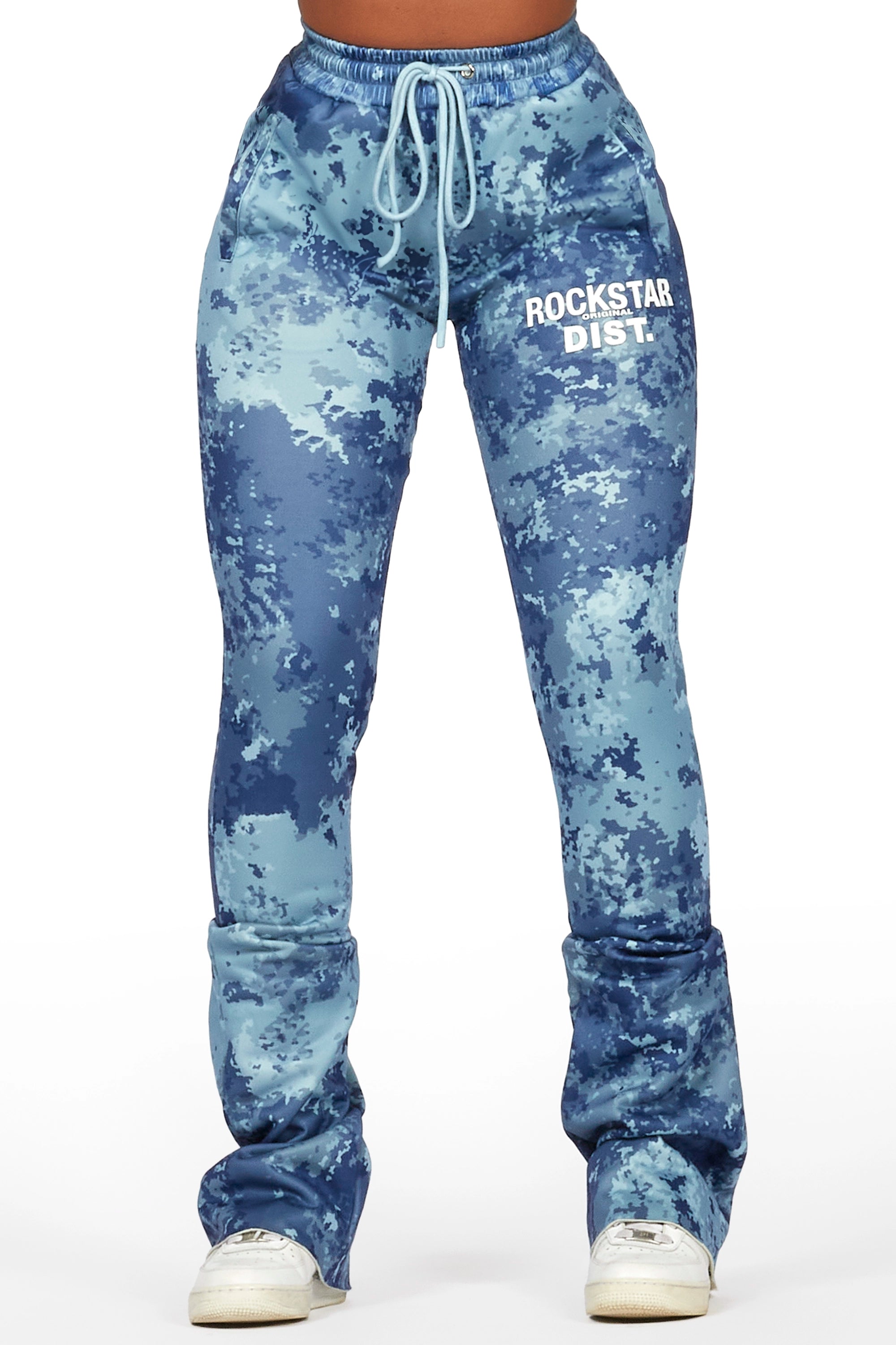 Juliana Blue Digital Camo Super Stacked Track Pant