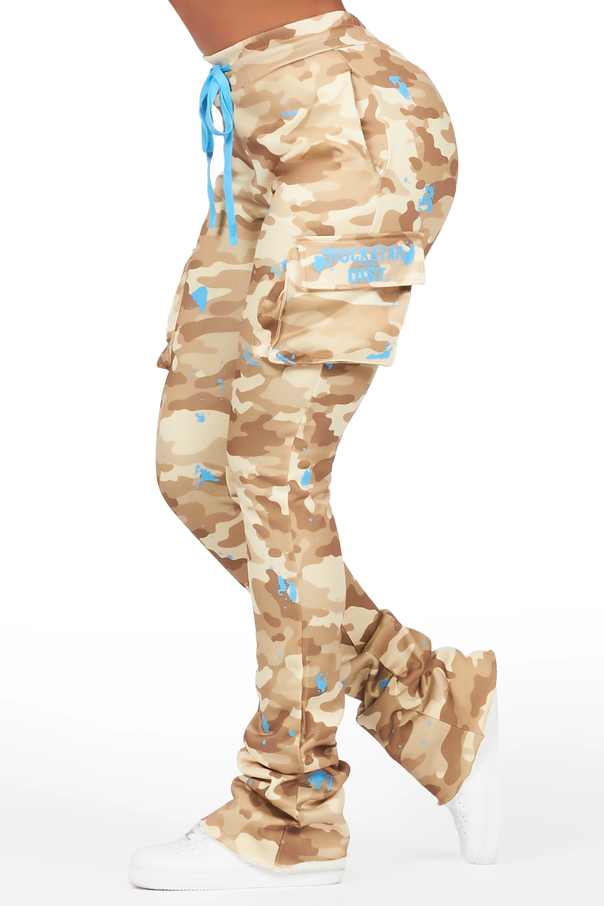 Lavenda Desert Camo Cargo Stacked Track Pant