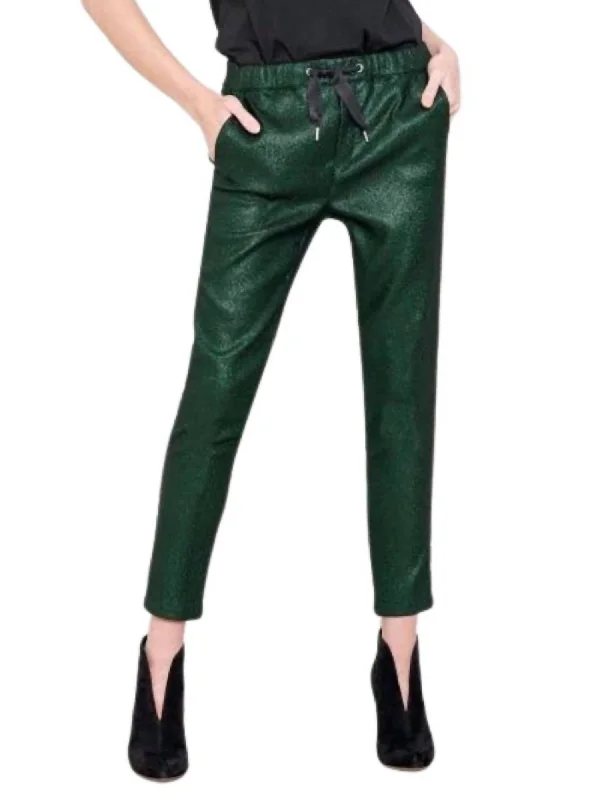 Women Faustine Trouser In Shiny Green