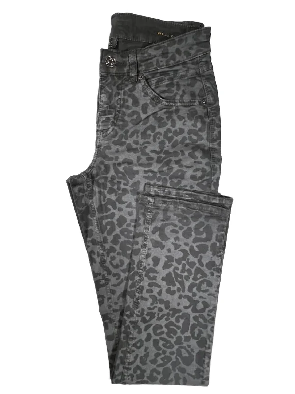 Women's Melanie Pant In Charcoal Leopard